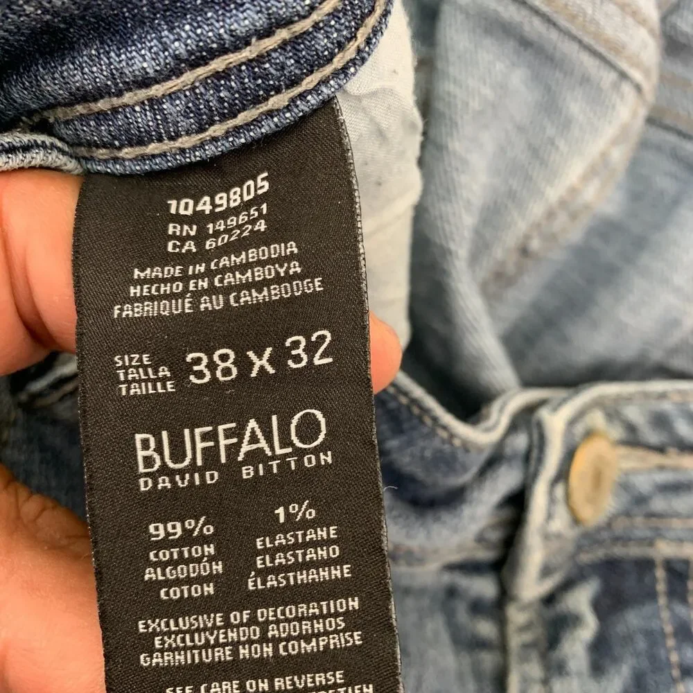 Buffalo David BittonJeans Mens 38x31 (actual) Jackson-X Straight Fit Stretch
